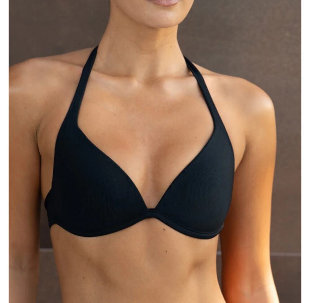 Pepper Plunge Bikini Top Black Size 38A